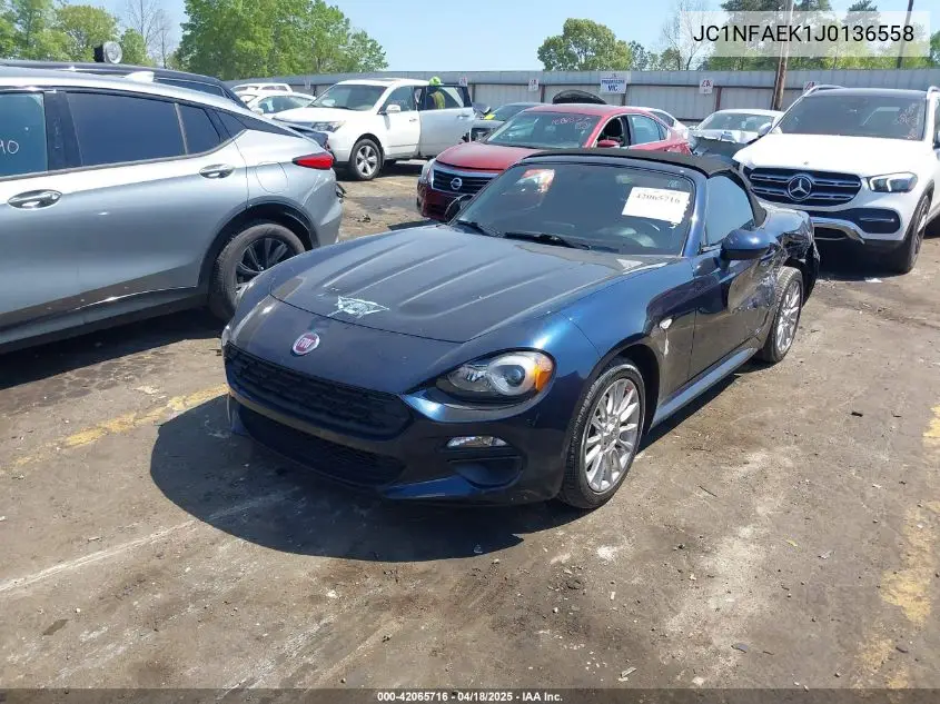 2018 Fiat 124 Spider Classica VIN: JC1NFAEK1J0136558 Lot: 42065716