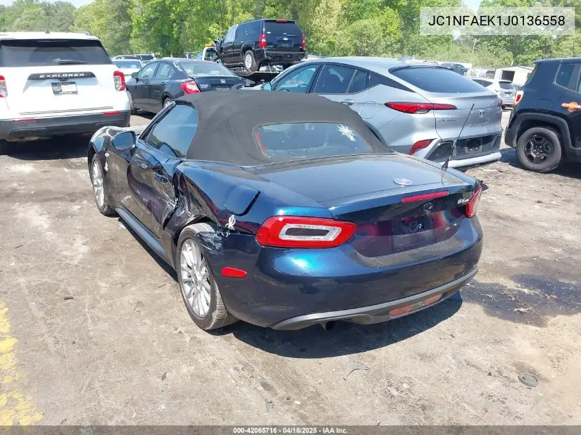 2018 Fiat 124 Spider Classica VIN: JC1NFAEK1J0136558 Lot: 42065716