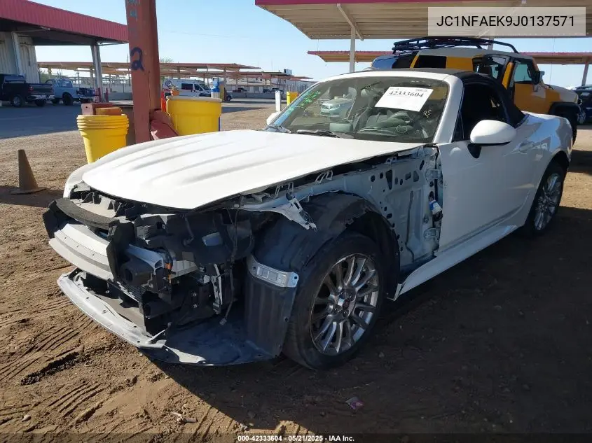 2018 Fiat 124 Spider Classica VIN: JC1NFAEK9J0137571 Lot: 42333604