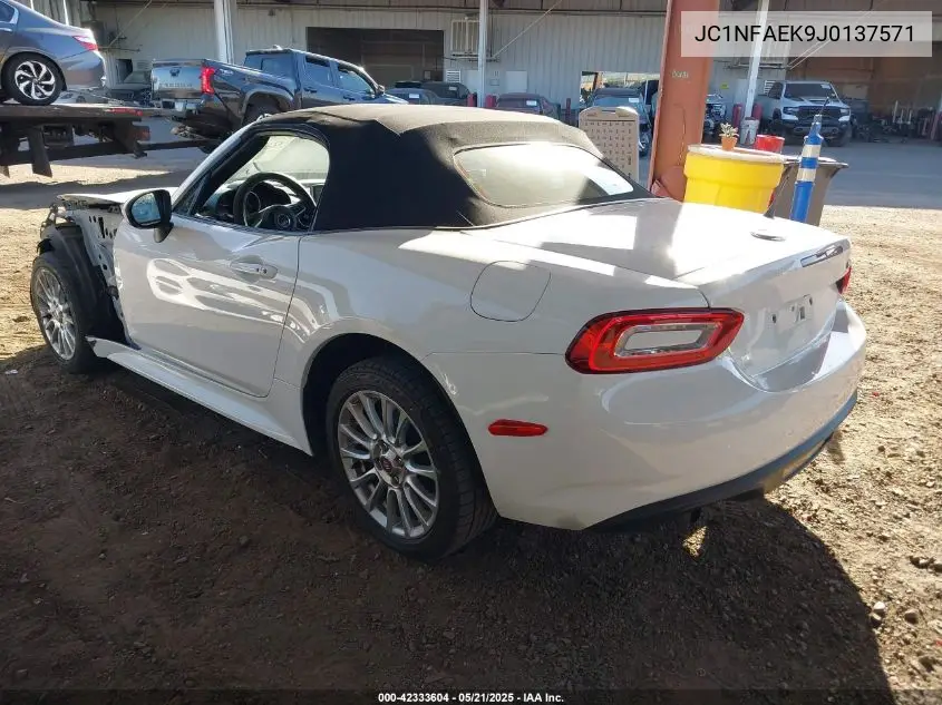 2018 Fiat 124 Spider Classica VIN: JC1NFAEK9J0137571 Lot: 42333604