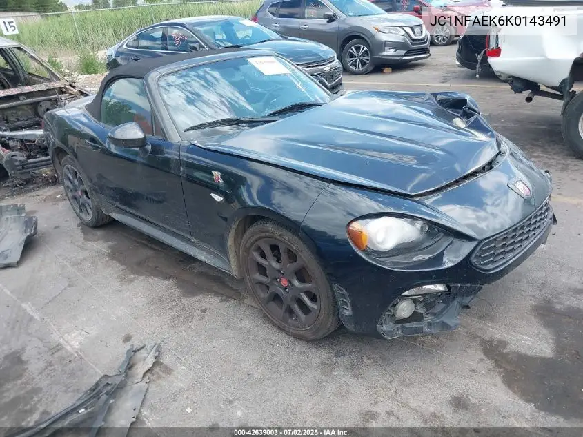 2019 Fiat 124 Spider Abarth VIN: JC1NFAEK6K0143491 Lot: 42639003