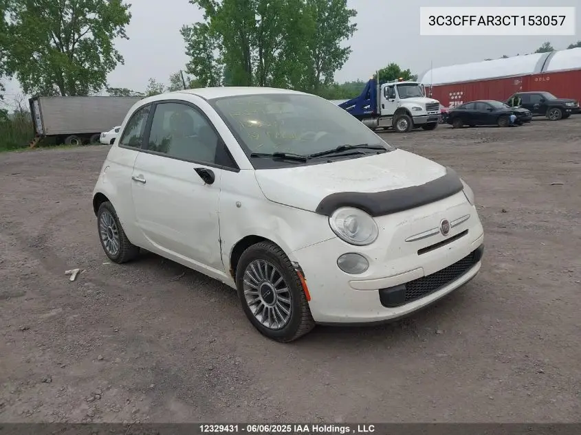 2012 Fiat 500 Pop VIN: 3C3CFFAR3CT153057 Lot: 12329431