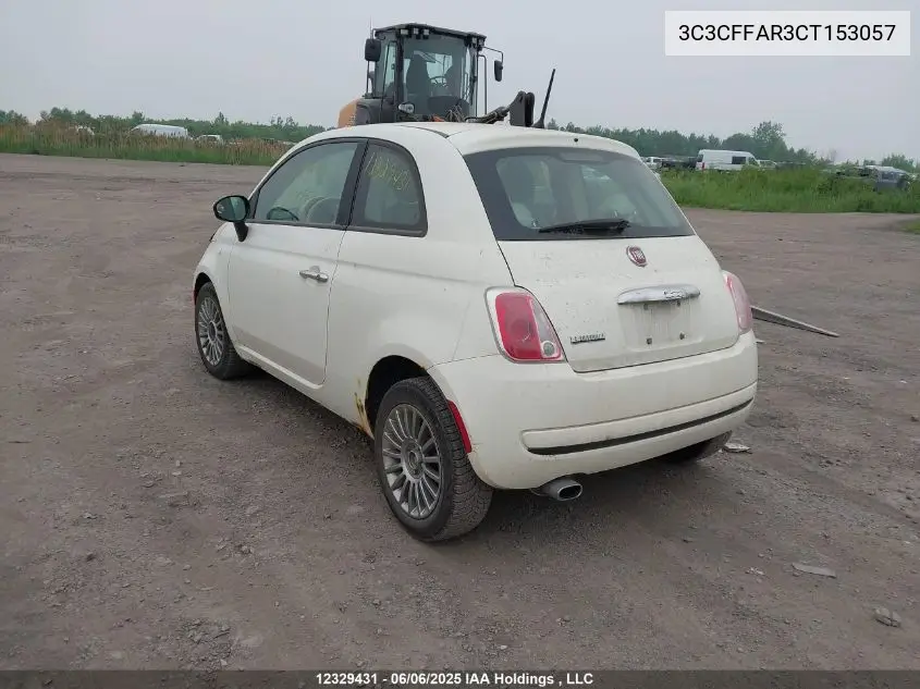 2012 Fiat 500 Pop VIN: 3C3CFFAR3CT153057 Lot: 12329431