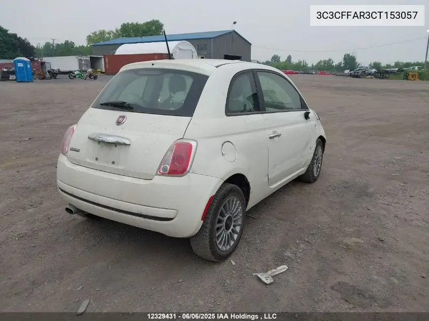 2012 Fiat 500 Pop VIN: 3C3CFFAR3CT153057 Lot: 12329431