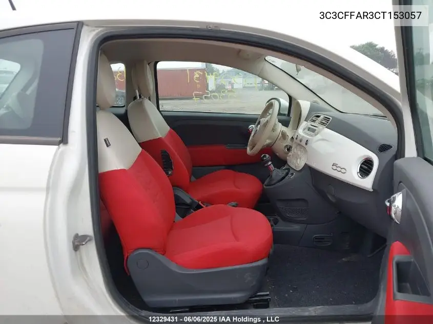 2012 Fiat 500 Pop VIN: 3C3CFFAR3CT153057 Lot: 12329431