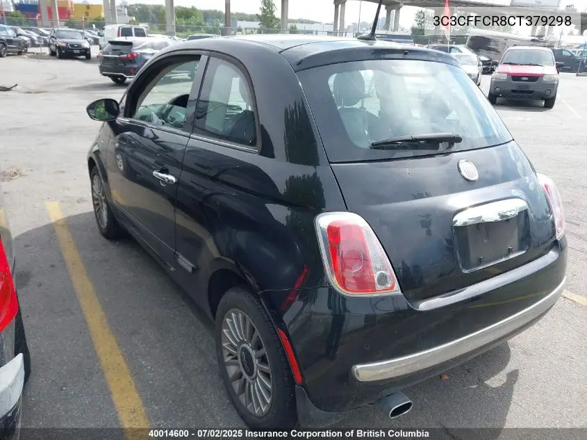 2012 Fiat 500 VIN: 3C3CFFCR8CT379298 Lot: 40014600
