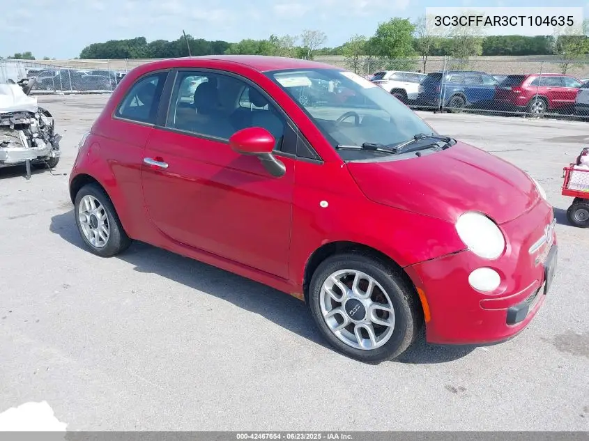 2012 Fiat 500 Pop VIN: 3C3CFFAR3CT104635 Lot: 42467654