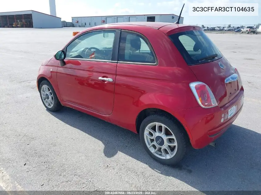 2012 Fiat 500 Pop VIN: 3C3CFFAR3CT104635 Lot: 42467654