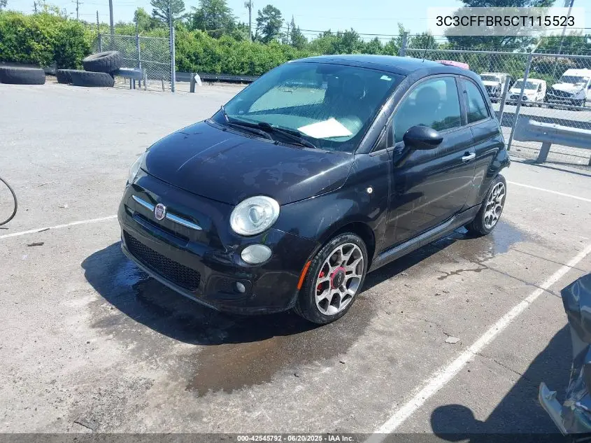 2012 Fiat 500 Sport VIN: 3C3CFFBR5CT115523 Lot: 42545792