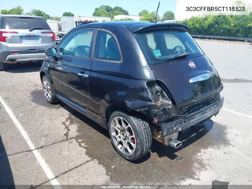 2012 Fiat 500 Sport VIN: 3C3CFFBR5CT115523 Lot: 42545792