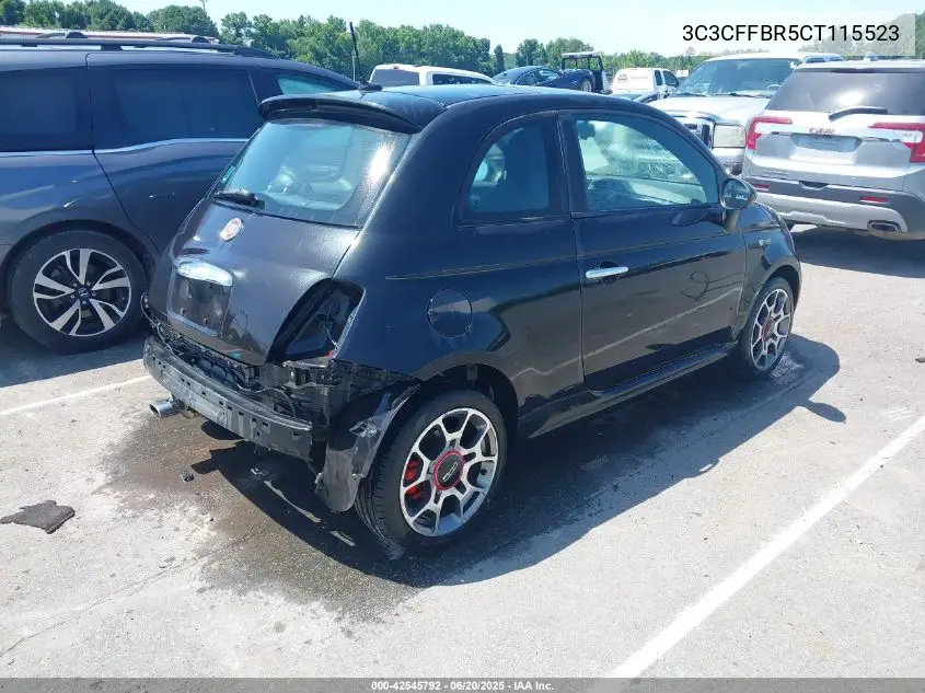 2012 Fiat 500 Sport VIN: 3C3CFFBR5CT115523 Lot: 42545792