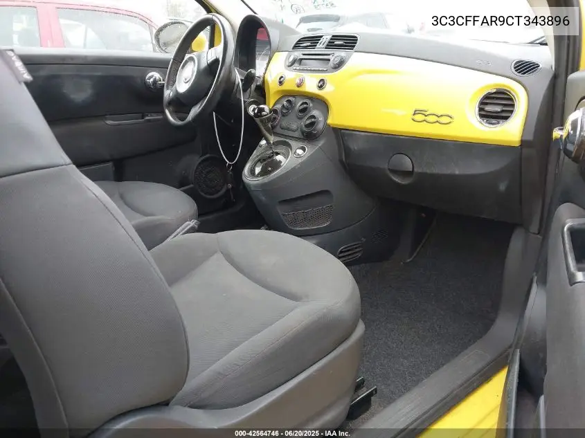 2012 Fiat 500 Pop VIN: 3C3CFFAR9CT343896 Lot: 42564746