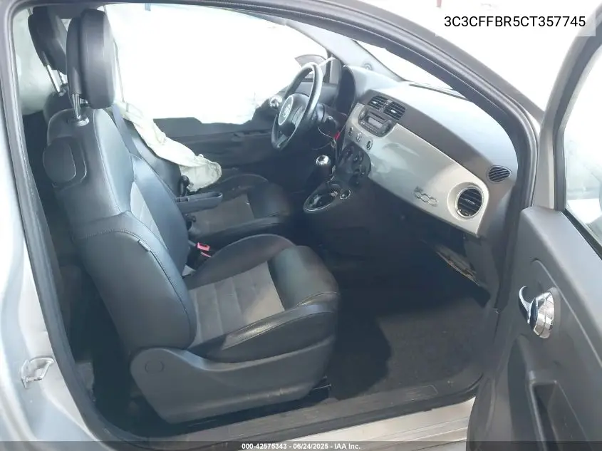 2012 Fiat 500 Sport VIN: 3C3CFFBR5CT357745 Lot: 42575343