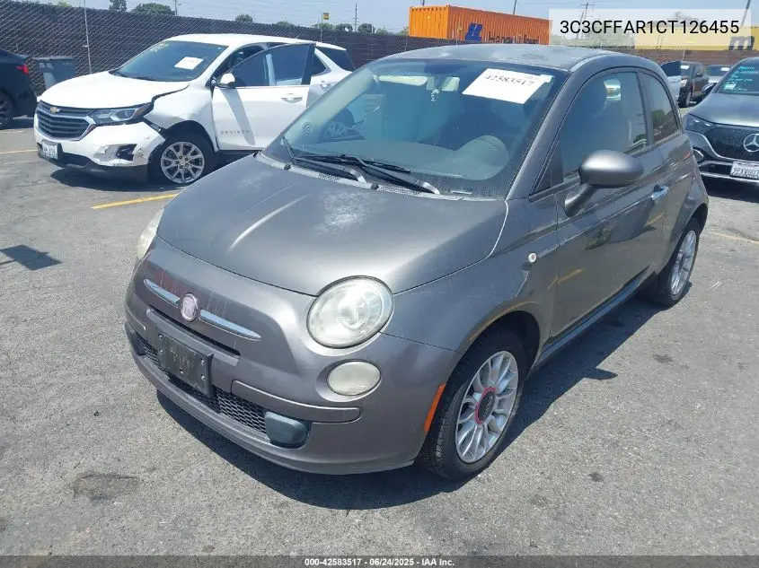 2012 Fiat 500 Pop VIN: 3C3CFFAR1CT126455 Lot: 42583517