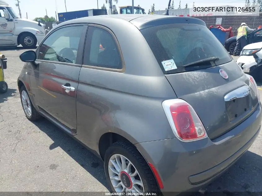 2012 Fiat 500 Pop VIN: 3C3CFFAR1CT126455 Lot: 42583517