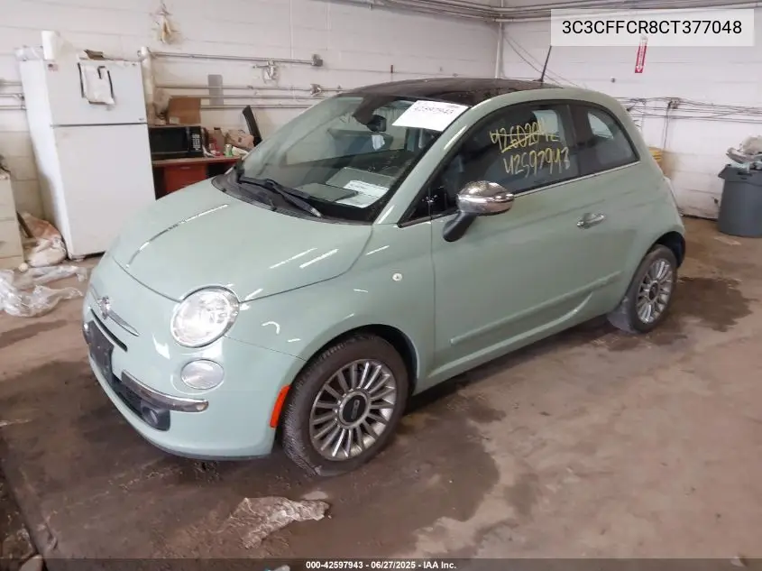 2012 Fiat 500 Lounge VIN: 3C3CFFCR8CT377048 Lot: 42597943