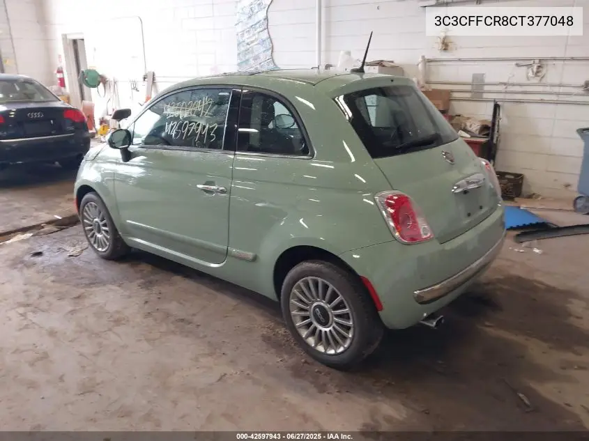 2012 Fiat 500 Lounge VIN: 3C3CFFCR8CT377048 Lot: 42597943