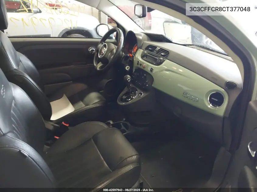 2012 Fiat 500 Lounge VIN: 3C3CFFCR8CT377048 Lot: 42597943