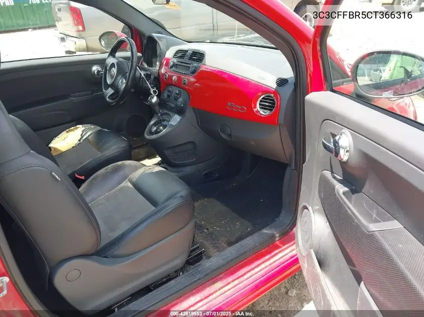 2012 Fiat 500 Sport VIN: 3C3CFFBR5CT366316 Lot: 42619553