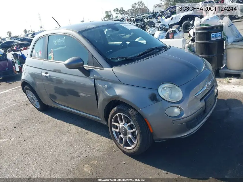 2012 Fiat 500 Pop VIN: 3C3CFFAR0CT124244 Lot: 42627408
