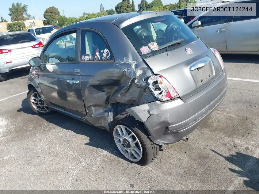 2012 Fiat 500 Pop VIN: 3C3CFFAR0CT124244 Lot: 42627408
