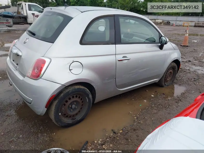 2012 Fiat 500 Pop VIN: 3C3CFFARXCT349142 Lot: 42644411