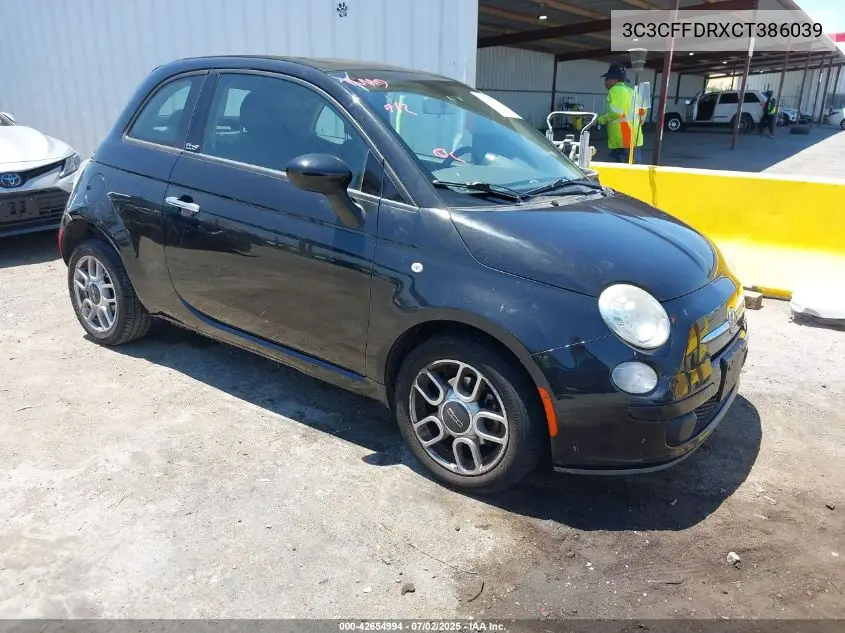 2012 Fiat 500C Pop VIN: 3C3CFFDRXCT386039 Lot: 42654994