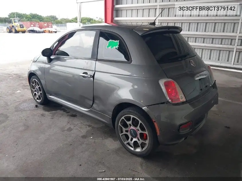 2012 Fiat 500 Sport VIN: 3C3CFFBR8CT379142 Lot: 42661987