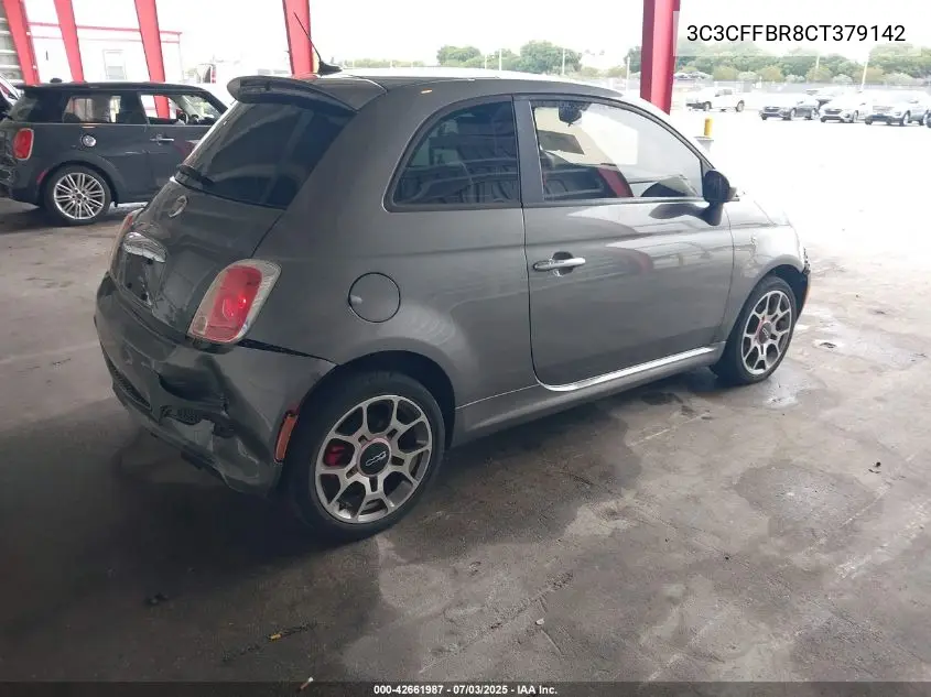 2012 Fiat 500 Sport VIN: 3C3CFFBR8CT379142 Lot: 42661987