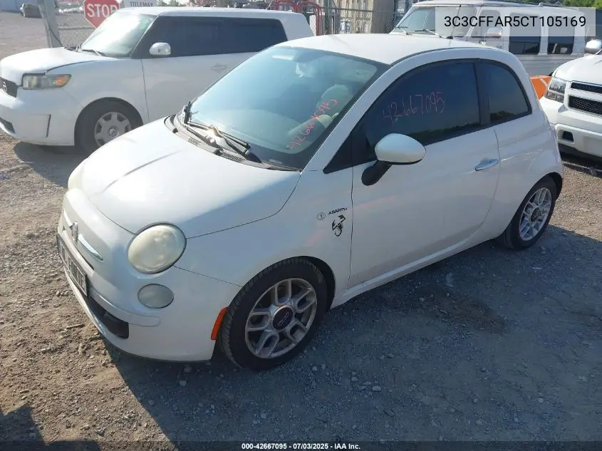 2012 Fiat 500 Pop VIN: 3C3CFFAR5CT105169 Lot: 42667095