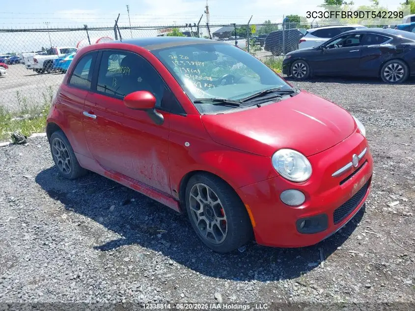 2013 Fiat 500 VIN: 3C3CFFBR9DT542298 Lot: 12338814