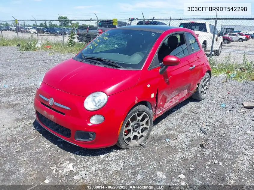 2013 Fiat 500 VIN: 3C3CFFBR9DT542298 Lot: 12338814