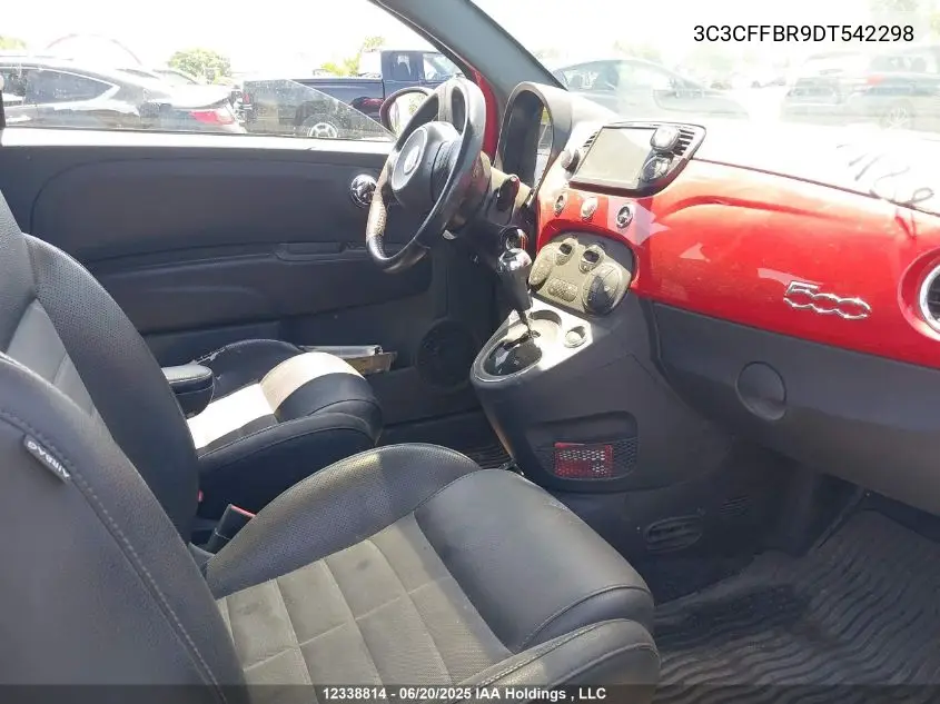 2013 Fiat 500 VIN: 3C3CFFBR9DT542298 Lot: 12338814