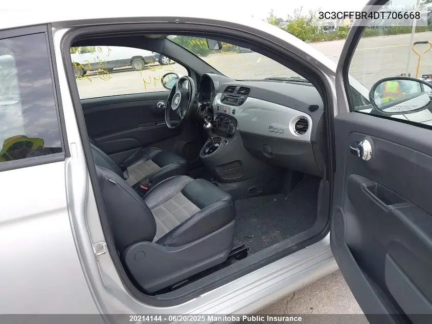 2013 Fiat 500 Pop VIN: 3C3CFFBR4DT706668 Lot: 20214144