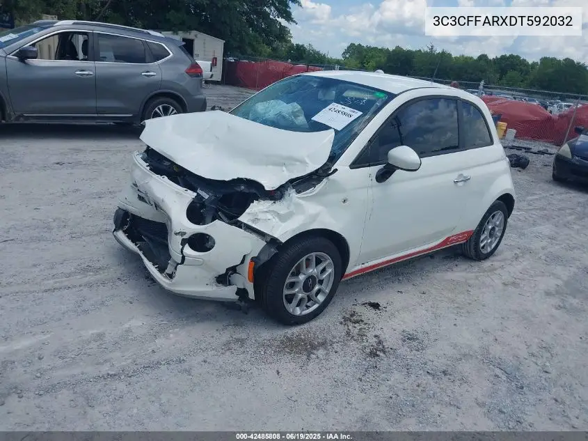 2013 Fiat 500 Pop VIN: 3C3CFFARXDT592032 Lot: 42485808