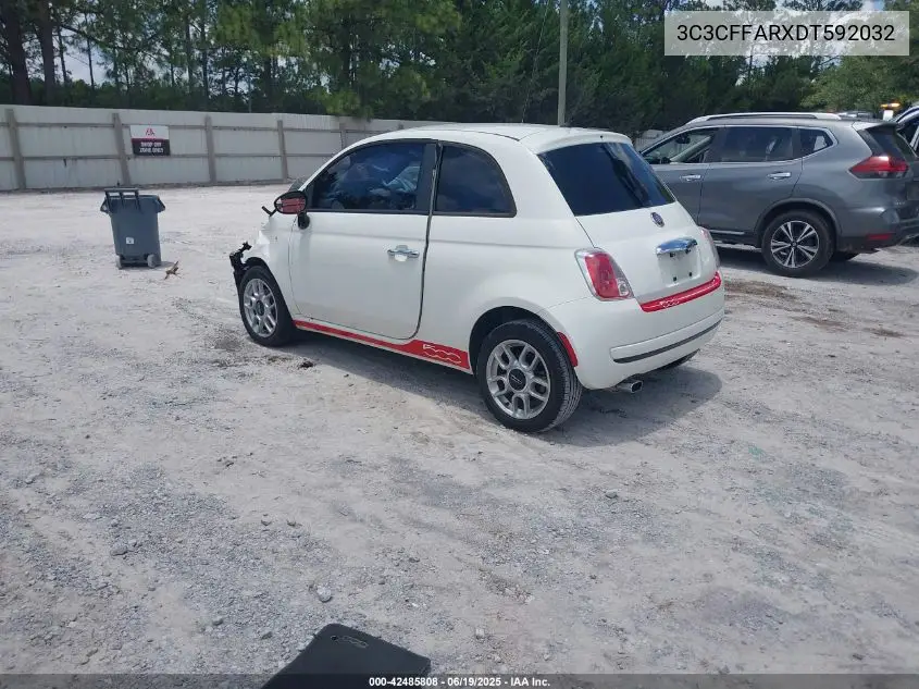 2013 Fiat 500 Pop VIN: 3C3CFFARXDT592032 Lot: 42485808