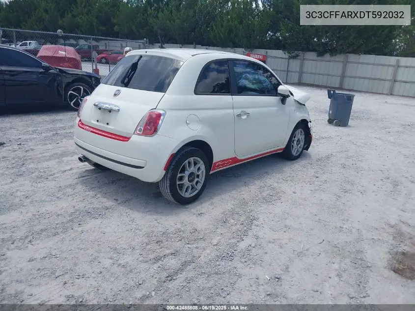 2013 Fiat 500 Pop VIN: 3C3CFFARXDT592032 Lot: 42485808