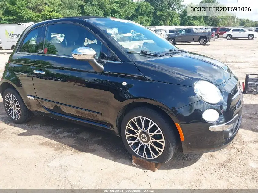 2013 Fiat 500C Gucci VIN: 3C3CFFER2DT693026 Lot: 42562163