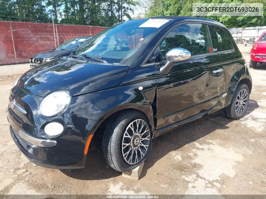 2013 Fiat 500C Gucci VIN: 3C3CFFER2DT693026 Lot: 42562163