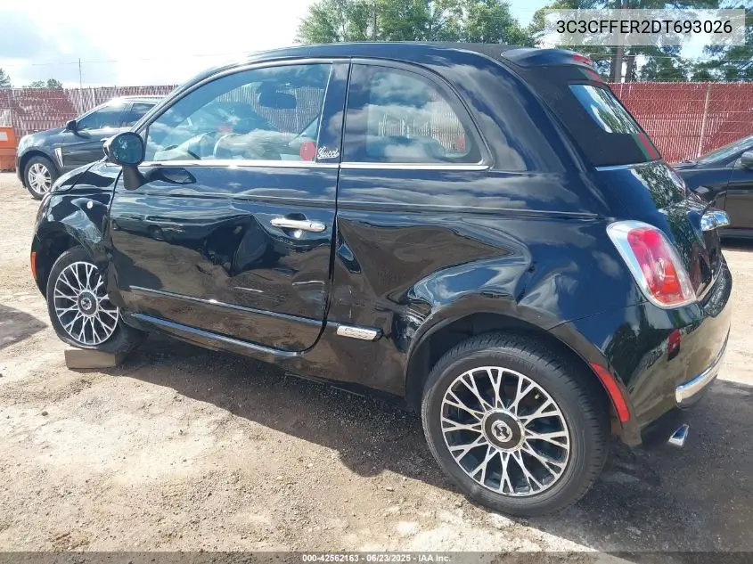 2013 Fiat 500C Gucci VIN: 3C3CFFER2DT693026 Lot: 42562163