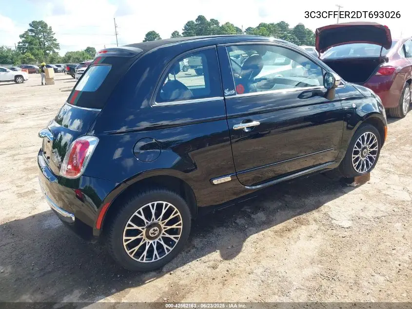 2013 Fiat 500C Gucci VIN: 3C3CFFER2DT693026 Lot: 42562163