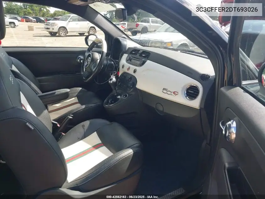 2013 Fiat 500C Gucci VIN: 3C3CFFER2DT693026 Lot: 42562163