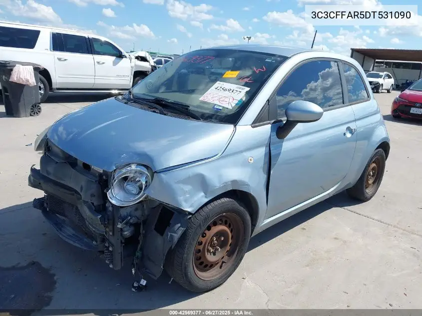 2013 Fiat 500 Pop VIN: 3C3CFFAR5DT531090 Lot: 42569377
