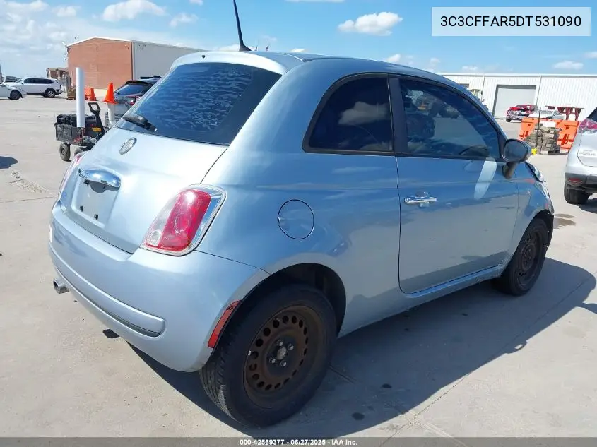 2013 Fiat 500 Pop VIN: 3C3CFFAR5DT531090 Lot: 42569377