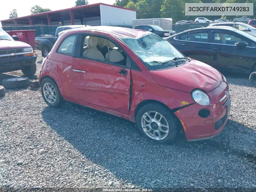 2013 Fiat 500 Pop VIN: 3C3CFFARXDT749283 Lot: 42576443