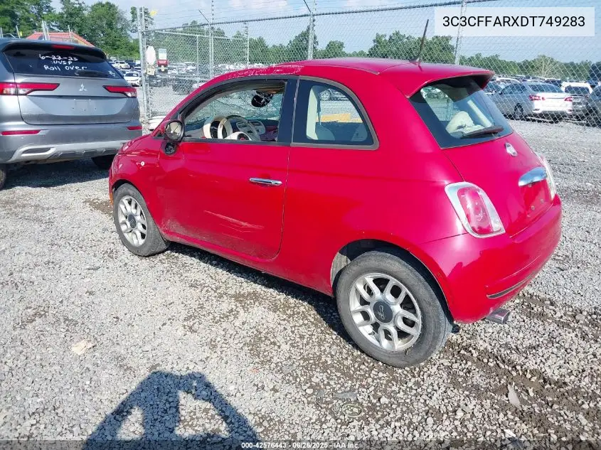 2013 Fiat 500 Pop VIN: 3C3CFFARXDT749283 Lot: 42576443