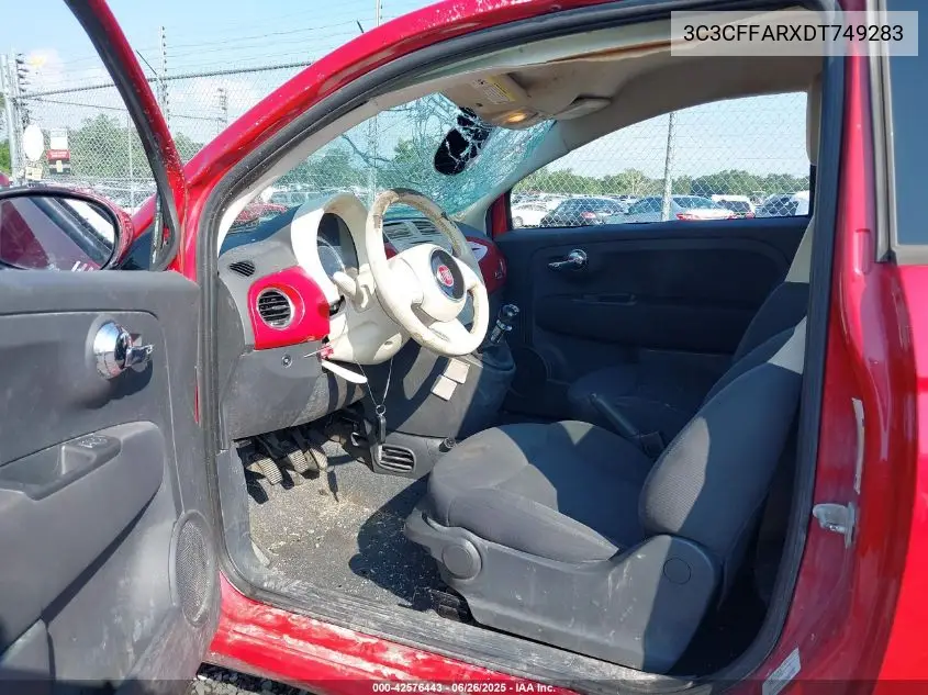 2013 Fiat 500 Pop VIN: 3C3CFFARXDT749283 Lot: 42576443