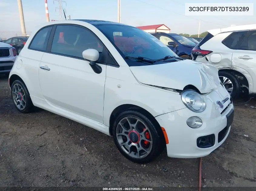 2013 Fiat 500 Sport VIN: 3C3CFFBR7DT533289 Lot: 42589225
