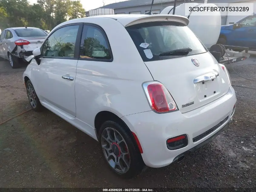 2013 Fiat 500 Sport VIN: 3C3CFFBR7DT533289 Lot: 42589225