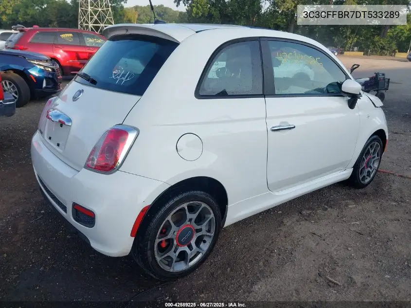 2013 Fiat 500 Sport VIN: 3C3CFFBR7DT533289 Lot: 42589225